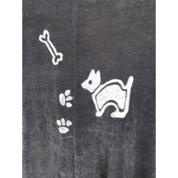 Long black comfy dress with doggies & bones and paw prints so so cute SZ Med - Picture 3 of 5